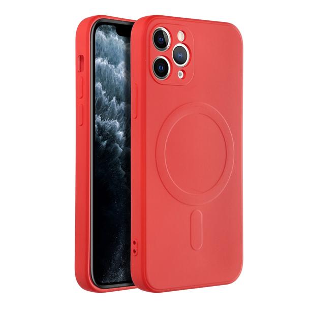 Futerał do iPhone 11 PRO Silicone Mag Cover zgodny z MagSafe czerwony
