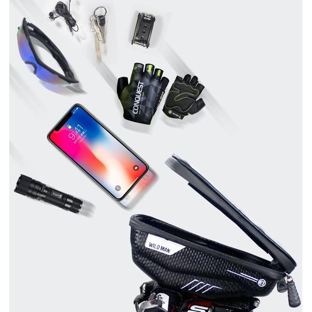 WILDMAN sakwa rowerowa na kierownicę na zamek 1L (4" - 7") E1 czarna