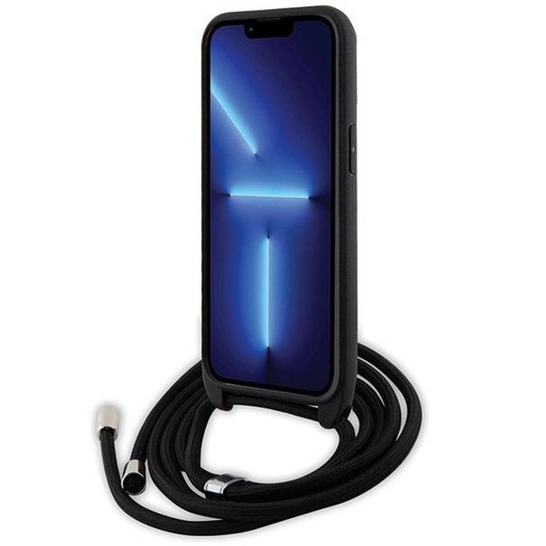 KARL LAGERFELD futerał do IPHONE 13 Pro KLHCP13LSAKCPSK (Saffiano KC Metal PIN Crossbody) czarny