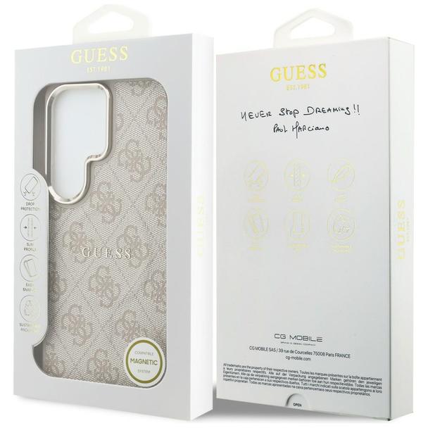 GUESS futerał do SAMSUNG S26 Ultra GUHMS26LP4MSEGCP (4G Embossed Ring MagSafe) różowy