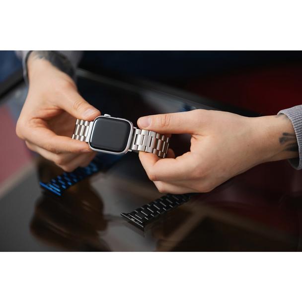 Pasek do Apple Watch Forcell F-Design FA10 zatrzask stal 42 / 44 / 45 / 49 mm czarny