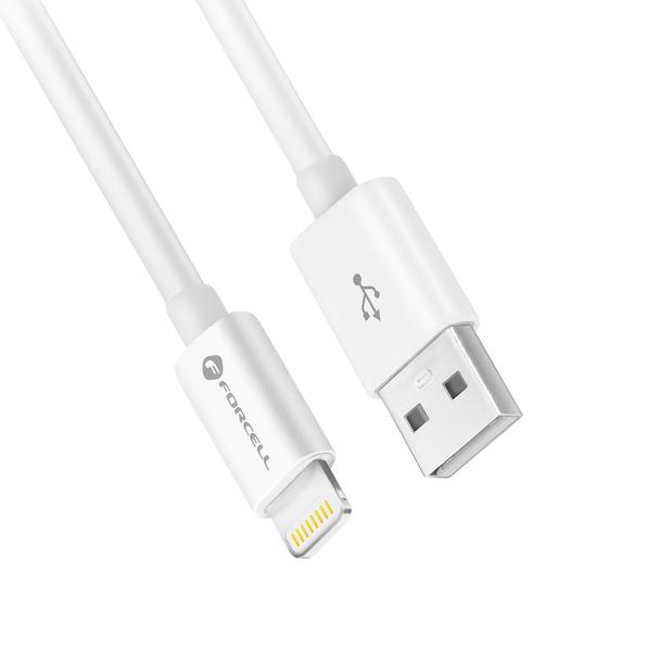 Kabel USB-A do Lightning Forcell F-Energy MFi 2,4A 12W 1 m C703 biały