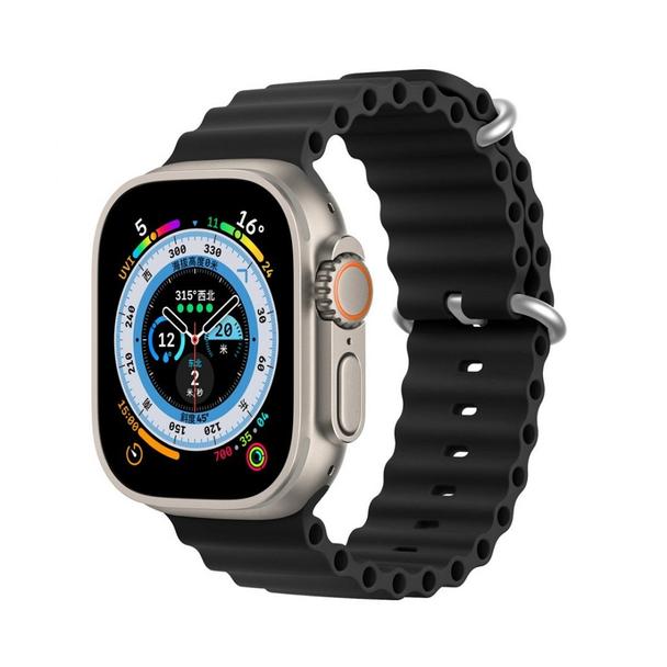 DUX DUCIS pasek OCEAN WAVE silikonowy do Apple Watch 42 / 44 / 45 mm czarny