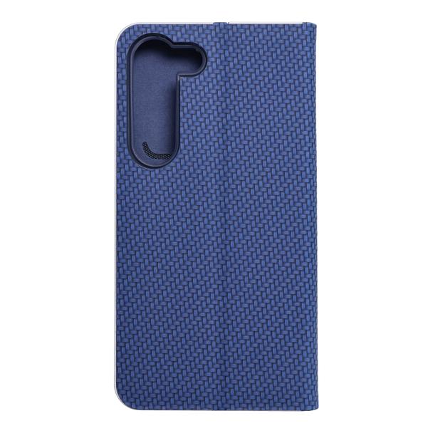 Etui z klapką na Samsung S23 Luna Book Carbon niebieskie