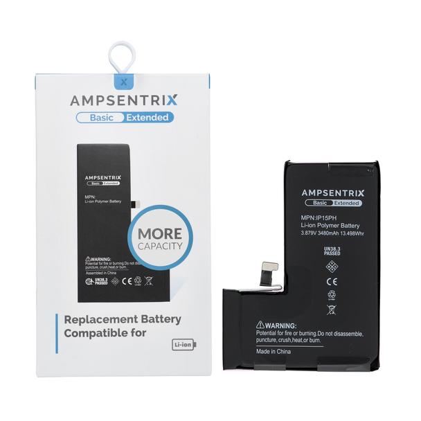 AmpSentrix Basic bateria  do iPhone 15 PRO (zwiększona pojemność 3480 mAh)
