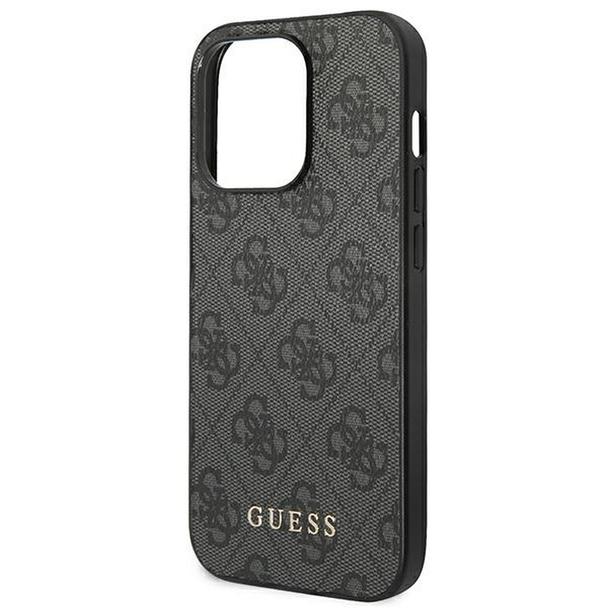 GUESS futerał do IPHONE 14 Pro Max GUHCP14XG4GFGR (4G Gold Logo) szary