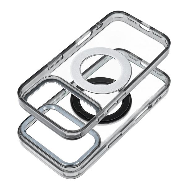Etui na iPhone 15 Frame Circle Stand zgodne z MagSafe czarne