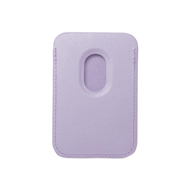 Portfel magnetyczny na karty LEATHER MAG WALLET kompatybilny z MagSafe  liliowy