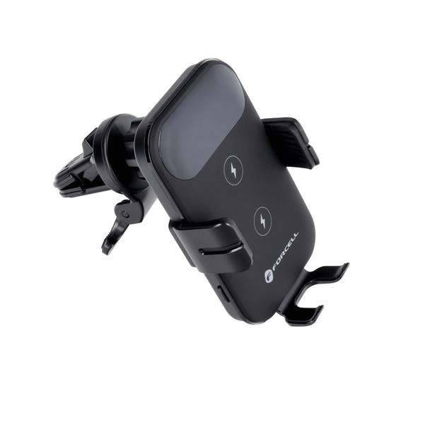 Uchwyt na telefon do samochodu indukcyjny Forcell F-Grip HS4 15W do kratki czarny