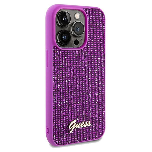GUESS futerał do IPHONE 14 Pro Max GUHCP14XPMSDGSF (Disco Script Metal) fuksja