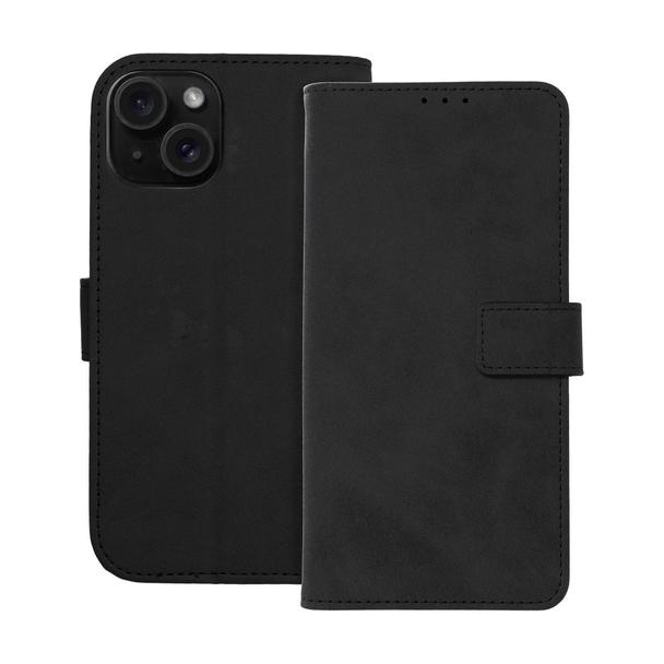 Etui z klapką na iPhone 15 Tender Book czarne