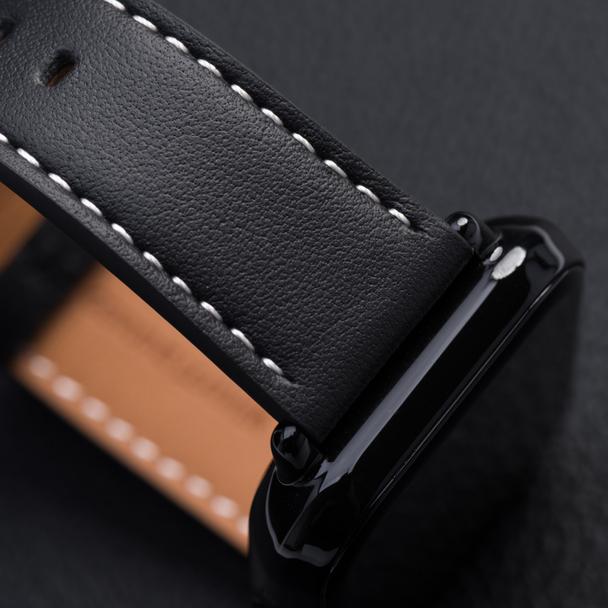 Pasek do Apple Watch Forcell F-Design FA20 dziurki skóra ekologiczna 38 / 40 / 41 mm czarny