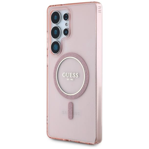 GUESS futerał do SAMSUNG S25 Ultra GUHMS25LHFGEREP (Magnetic IML Glitter Circle) różowy