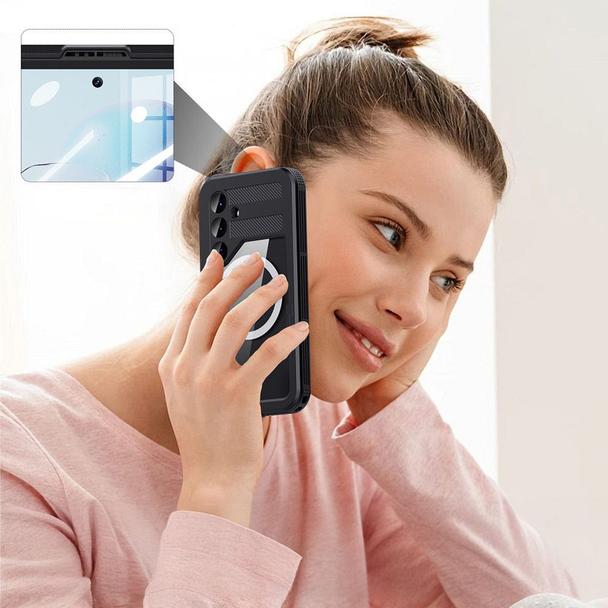 Futerał do Samsung S25 Shellbox MARS wodoodporny z metalowym ringiem czarny