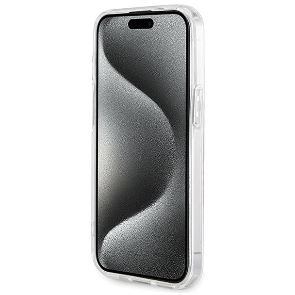 GUESS futerał do IPHONE 15 kompatybilny z MagSafe GUHMP15SHFWFCT (Flowers Wreath) transparentny