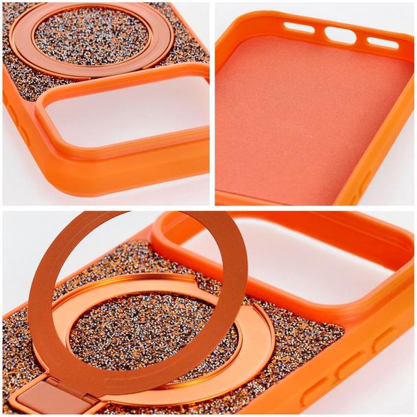 Etui na iPhone 18 Pro / 17 Pro Quartz Circle Stand Mag Cover orange