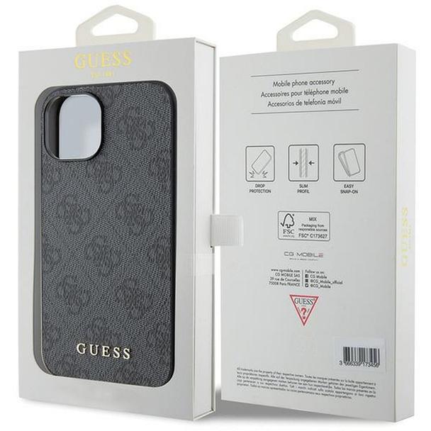 GUESS futerał do IPHONE 15 GUHCP15SG4GFGR (4G Metal Logo) szary