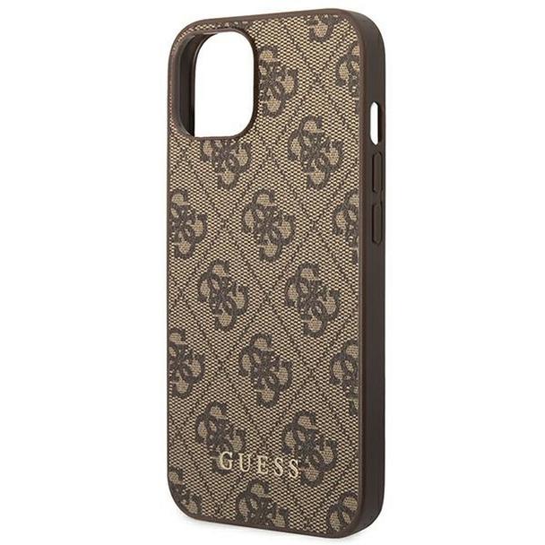 GUESS futerał do IPHONE 14 Plus GUHCP14MG4GFBR (4G Gold Logo) brązowy