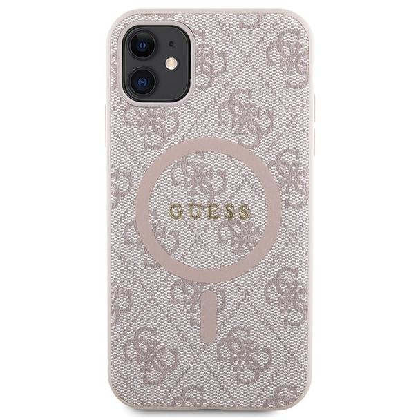 GUESS futerał do IPHONE 11 kompatybliny z MagSafe GUHMN61G4GFRP (4G Ring classic logo) różowy