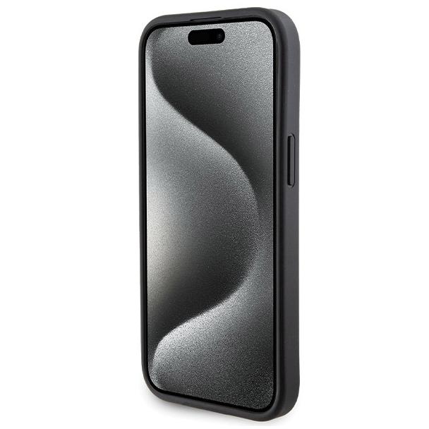 GUESS futerał do IPHONE 13 / 14 / 15 GUHCP15SPGSSADK (Grip Stand 4G Saffiano Strass) czarny