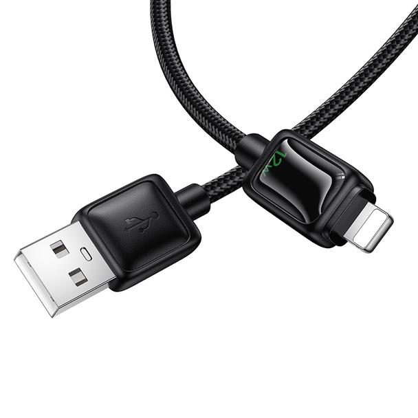 Kabel USB A do Lightning Hoco 2,4A 1,2 m z LCD U146 czarny