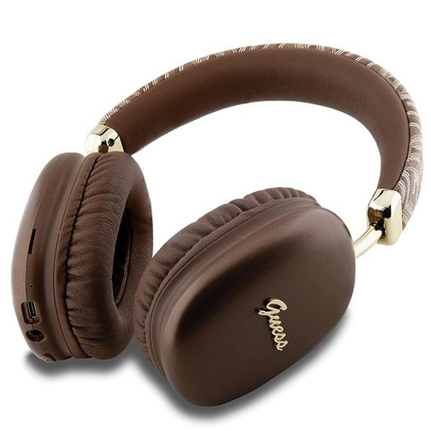 GUESS słuchawki bezprzewodowe bluetooth nauszne GUBHK1GCTCSW (Gcube Metallic Script Logo) brązowe