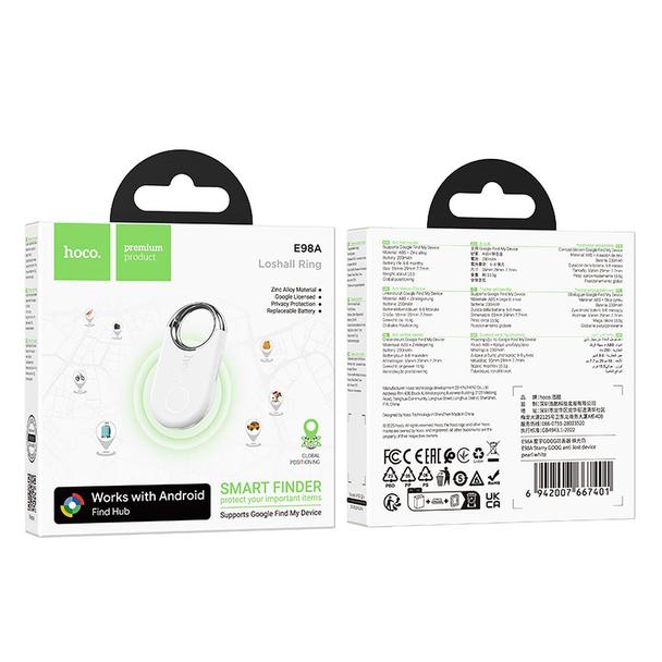 Lokalizator zgodny z Google Find My Device Hoco E98A biały