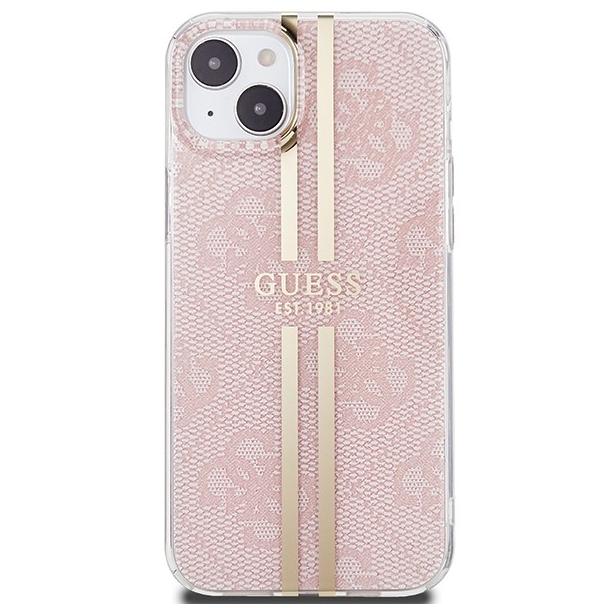 GUESS futerał do IPHONE 15 GUHCP15SH4PSEGP (4G Gold Stripe) różowy