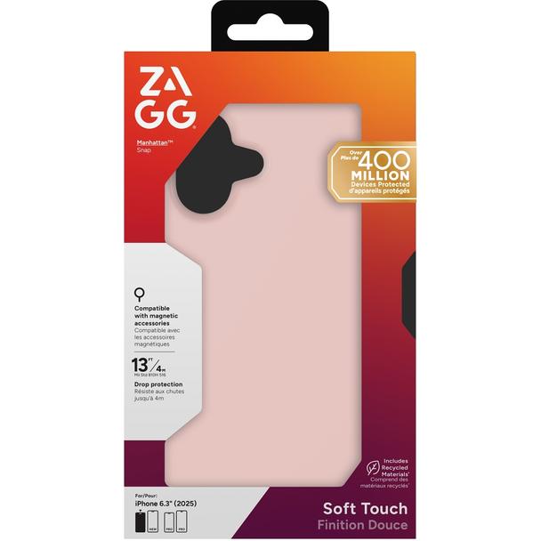 ZAGG futerał MANHATTAN SNAP kompatybilny z MagSafe do IPHONE 17 pink blush