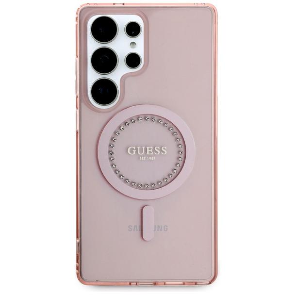 GUESS futerał do SAMSUNG S25 Ultra GUHMS25LPFTDTEP (Magnetic IML Rhinestones) różowy