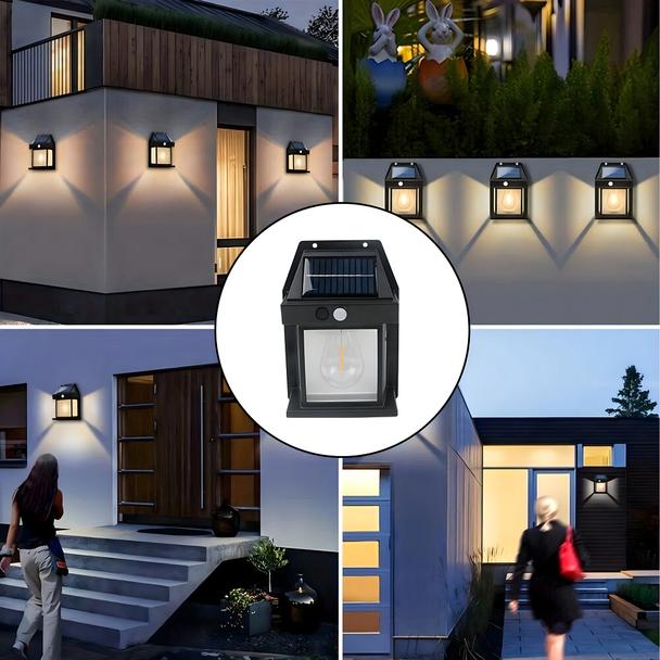 Lampa solarna LED do ogrodu elewacyjna RC-K-1536 czarna
