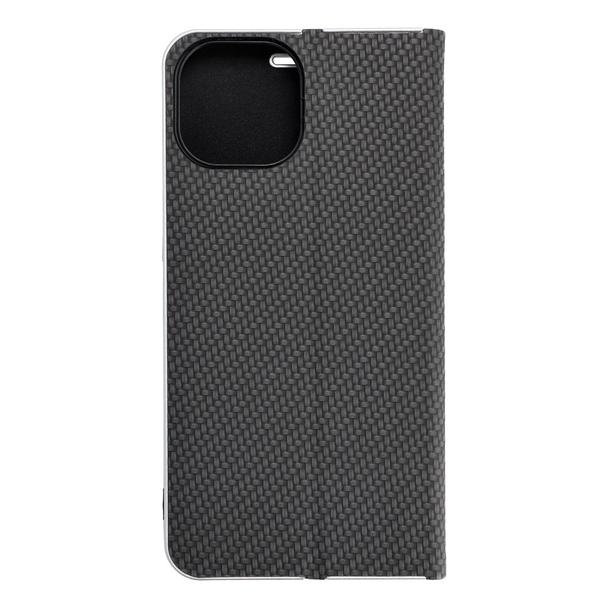 Etui z klapką na iPhone 15 Luna Book Carbon czarne