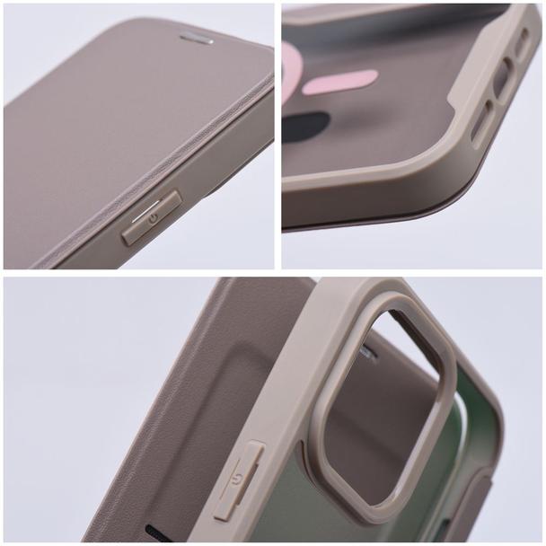 Etui z klapką na iPhone 15 PRO MAX Smart Mag zgodne z MagSafe tytanowe