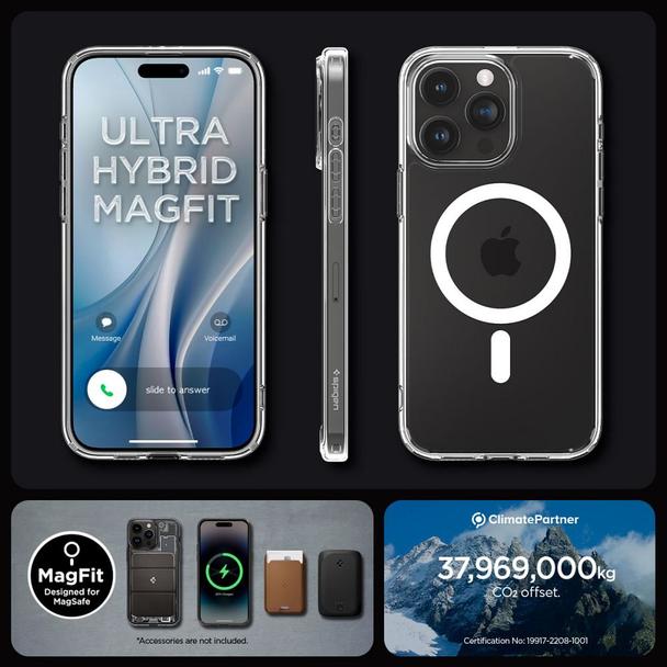 SPIGEN futerał ULTRA HYBRID MAG kompatybilny z MagSafe do IPHONE 15 Pro white