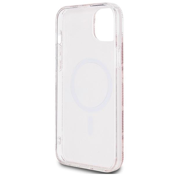 GUESS futerał do IPHONE 15 kompatybilny z MagSafe GUHMP15SHGCUSTGP (IML GCUBE) różowy