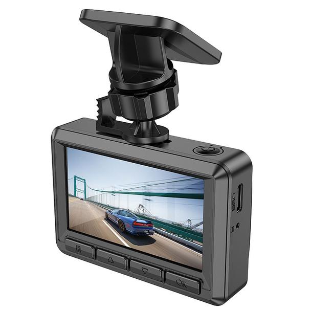 Kamera samochodowa Hoco z wyświetlaczem 2,45" 1080P/30fps + kamera tylna 720P/25fps DV3 czarna