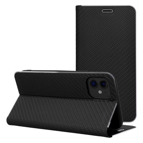 Etui z klapką na iPhone 15 PLUS Luna Book Carbon czarne