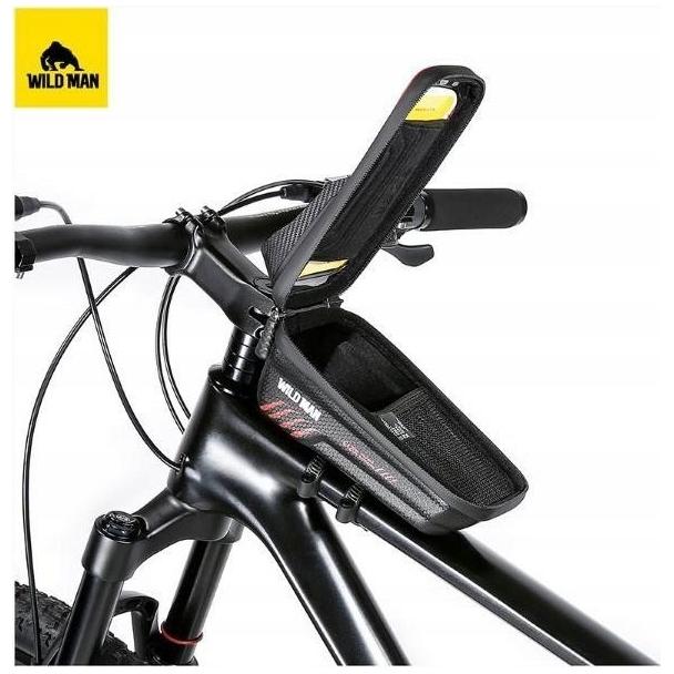 WILDMAN sakwa rowerowa na ramę na zamek 1L (4" - 7") E12X czarna
