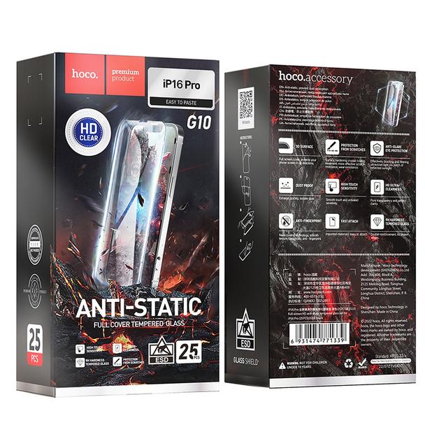 Szkło hartowane do iPhone 16 Pro HD Anti-static (SET 25in1) Hoco G10