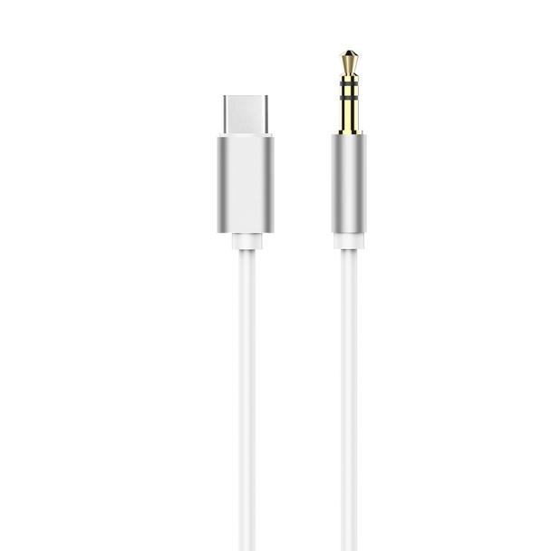 Kabel AUX Typ C (męski) do Jack 3,5 mm (męski) biały