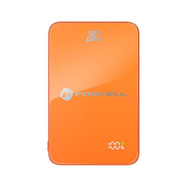 Powerbank zgodny z MagSafe Forcell F-Energy SuperSlim F5K8 QC4.0 PD3.0 15W 5000 mAh pomarańczowy 0INT