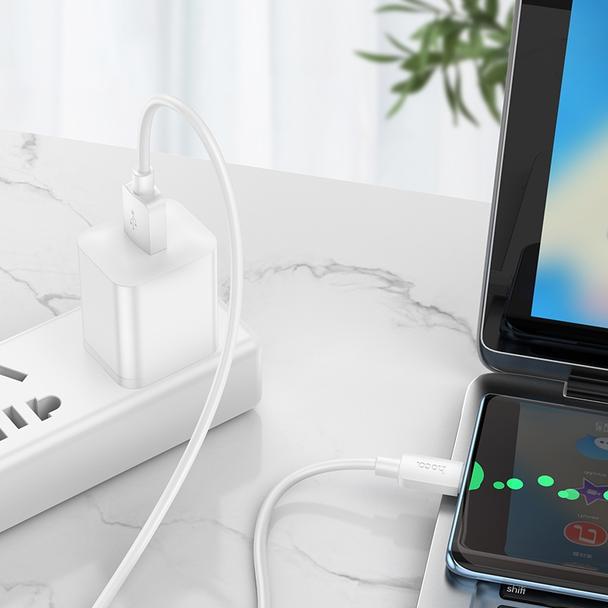 Kabel USB A do USB C Hoco PD 2,4A 27W 1 m X96 biały