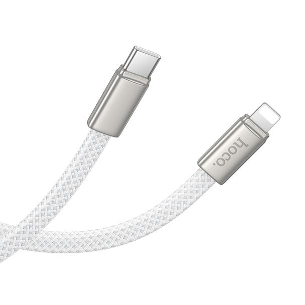 Kabel USB C do Lightning Hoco PD 30W 1 m płaski  X125 biały