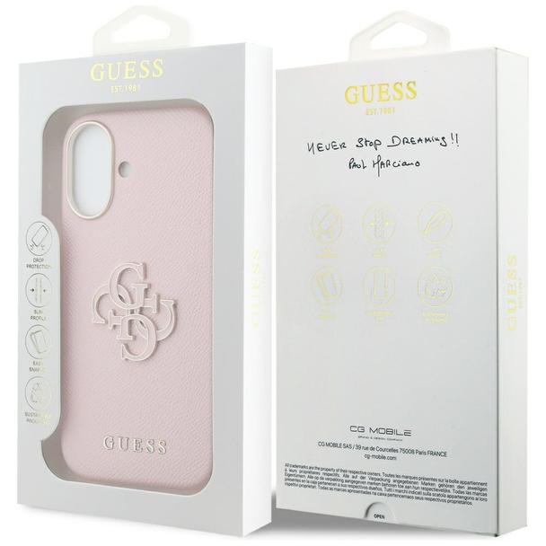 GUESS futerał do IPHONE 17 GUHCP17S5PS4RGGP (PU FW Resin Logo) różowy