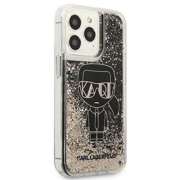 KARL LAGERFELD futerał do IPHONE 13 Pro KLHCP13LLGGKBK (Liquid Glitter Gatsby Ikonik) czarny