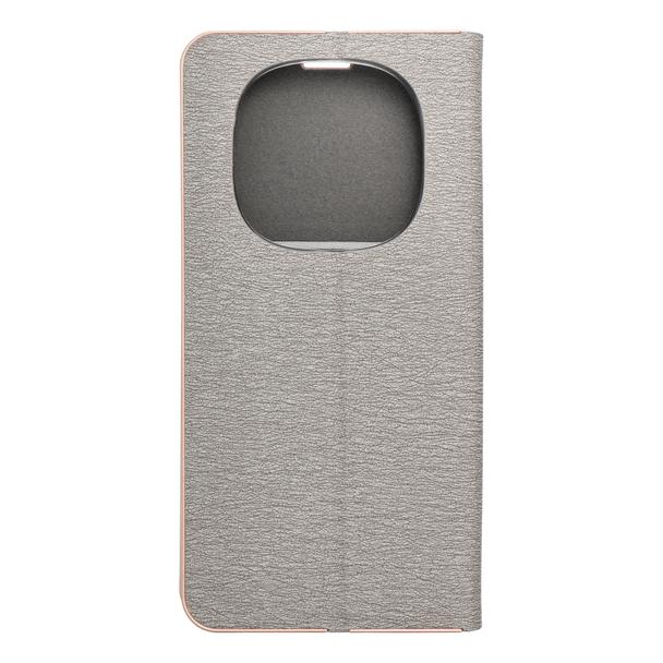 Etui z klapką na Xiaomi Redmi NOTE 14 PRO 4G Luna Book Gold srebrne