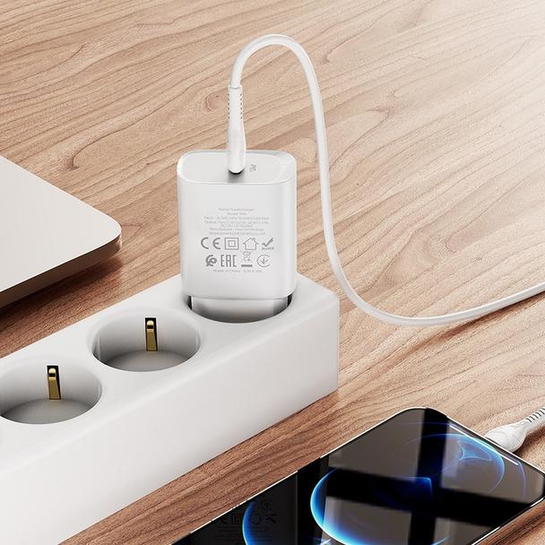 Ładowarka sieciowa do telefonu Hoco USB C PD 20W N14 biała