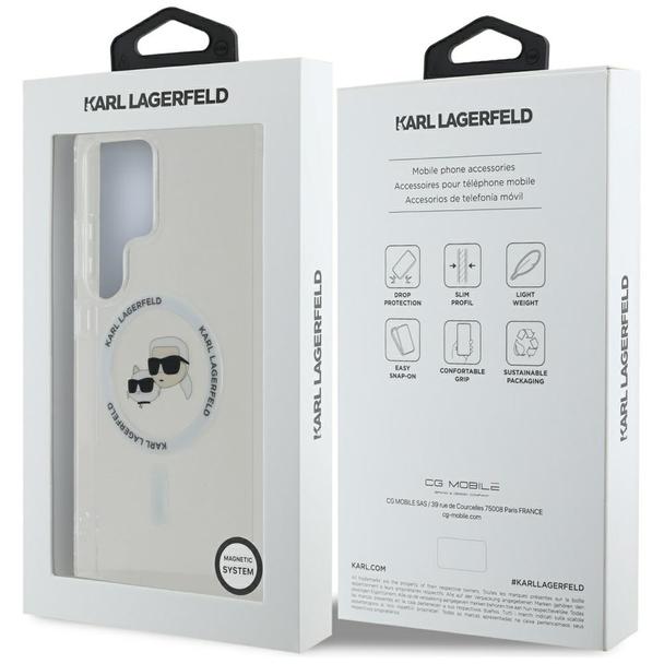 KARL LAGERFELD futerał do SAMSUNG S25 Ultra KLHMS25LHLSKCH (Magnetic IML Metal KC Heads) biały