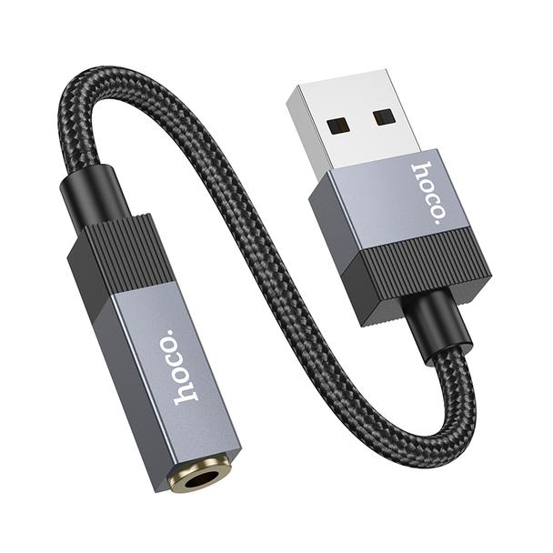 Adapter AUX USB A (męski) do Jack 3,5 mm (żeński) Hoco UPA32D czarny