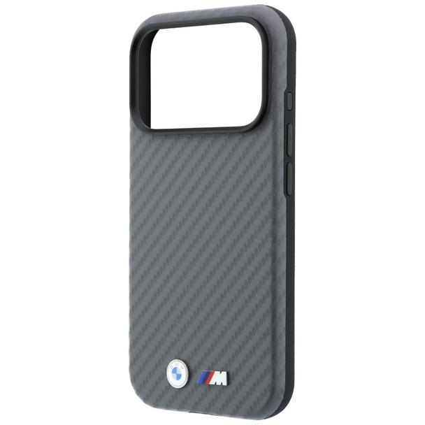 BMW futerał do IPHONE 18 Pro/17 Pro kompatybilny z MagSafe (Carbon Metal Logo) szary